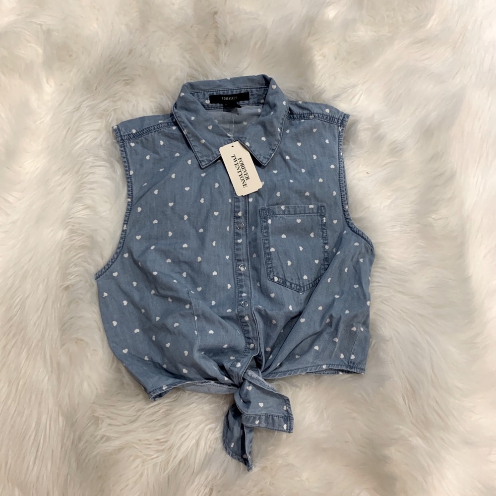 Heart Denim Top